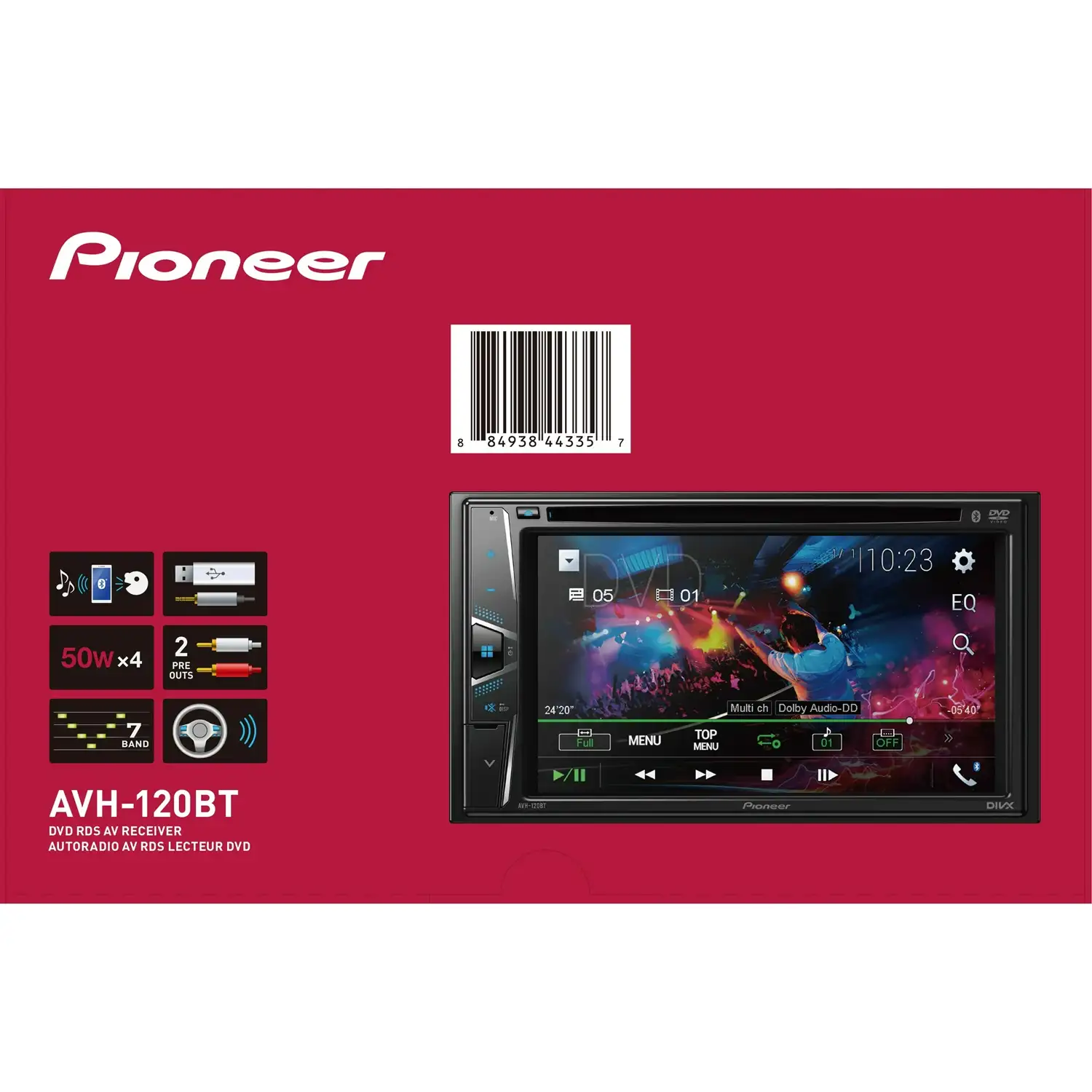 Pioneer AVH-120BT Double Din 6.2_ Touchscreen Bluetooth Car Stereo, Android Compatible (New) - Imagen 2