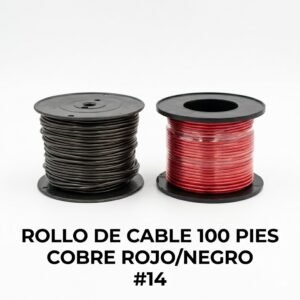 Pack de Rollos de Cable Automotriz Calibre #14 AWG - 100 Pies (Rojo y Negro)