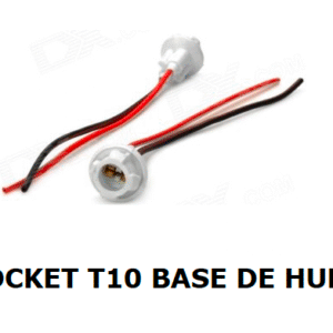 Socket T10 Universal con Base de Hule Flexible – Conector W5W para Cocuyos y Tablero