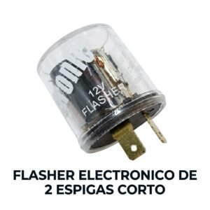 Flasher Electrónico de 2 Espigas Corto 12V (Universal)