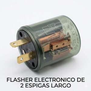 Flasher Electrónico Universal de 2 Espigas Largo (12V) - Carcasa Transparente