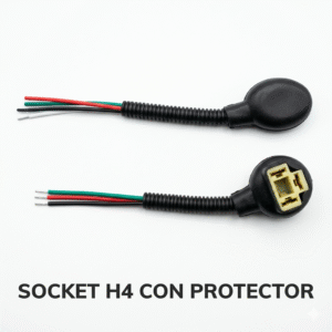 Socket H4 Cerámico Reforzado con Protector de Manguera Corrugada y Guardapolvo