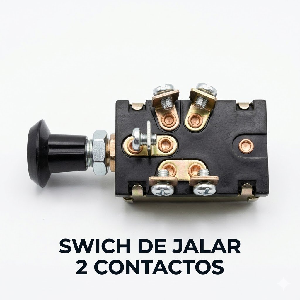 Switch de Jalar Universal para Luces de 2 Pasos (12V / 24V) - 4 Terminales