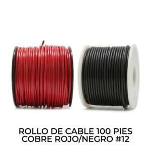 Pack de Rollos de Cable Automotriz Calibre #12 AWG - 100 Pies (Rojo y Negro)