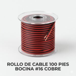 Rollo de Cable para Bocina Calibre #16 - 100 Pies (100% Cobre Multifilar)
