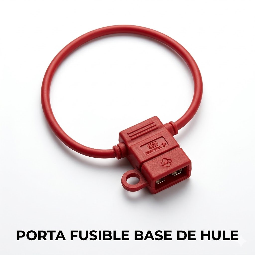 Portafusible Automotriz en Línea Impermeable con Base de Hule (Tipo ATC/ATO)