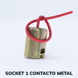 Socket Metálico Universal de 1 Contacto para Foco de Bayoneta (1156 / BA15S)