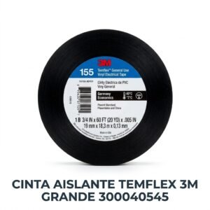 Cinta Aislante Temflex 3M Grande 300040545 - Cinta Vinílica Negra