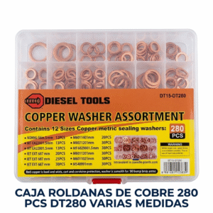 Kit de Arandelas de Cobre Diesel Tools DT280 - 280 Piezas (12 Medidas)