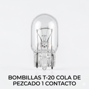 Bombillo Halógeno T20 "Cola de Pescado" 12V 21W - 1 Contacto (7440)