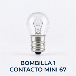 Bombillo Halógeno Mini "Muelita de Metal" 12V 5W - 1 Contacto (#67 / R5W)