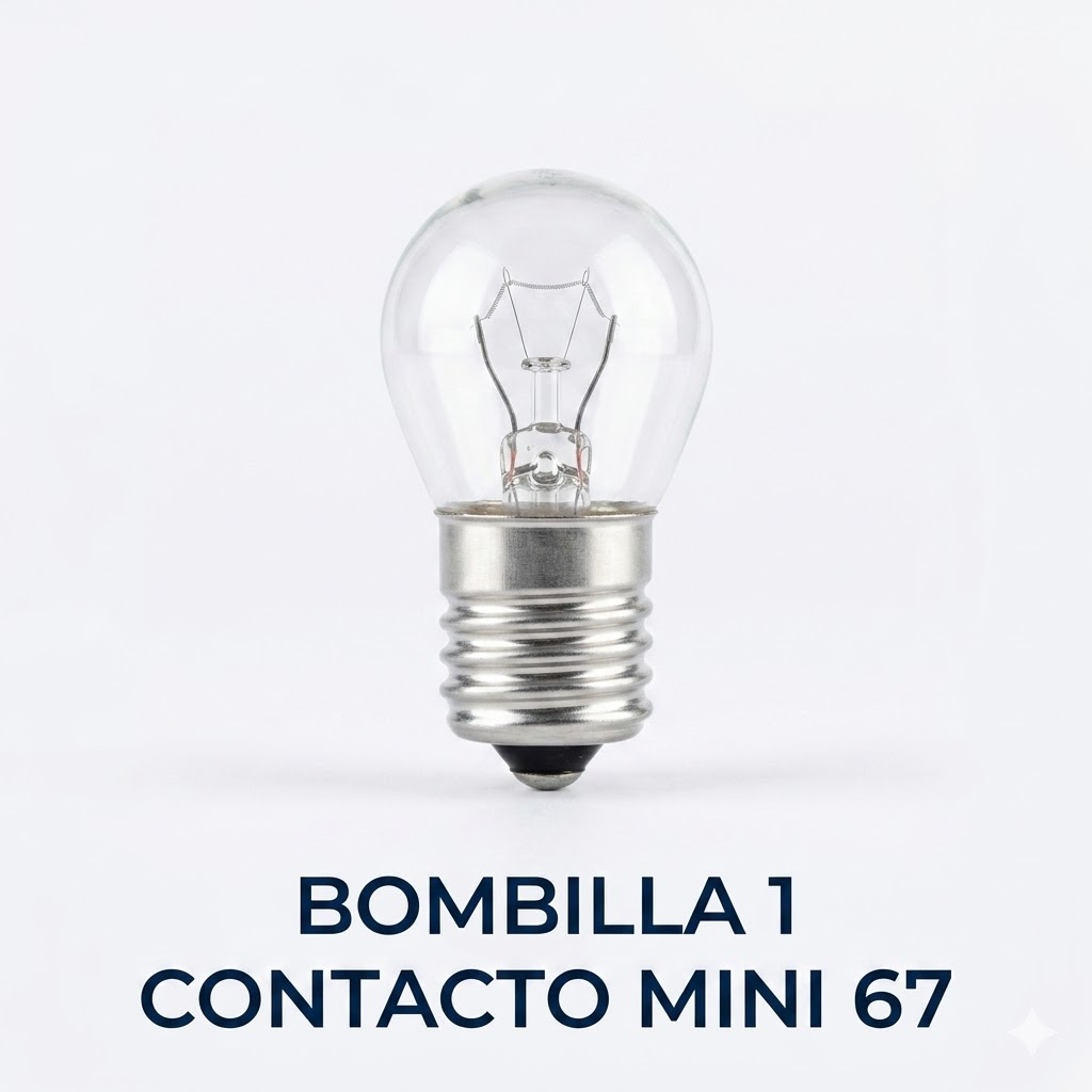 Bombillo Halógeno Mini "Muelita de Metal" 12V 5W - 1 Contacto (#67 / R5W)