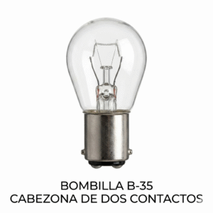 Bombillo Halógeno B-35 "Cabezona" 12V 35/35W - Doble Contacto (BA20D)